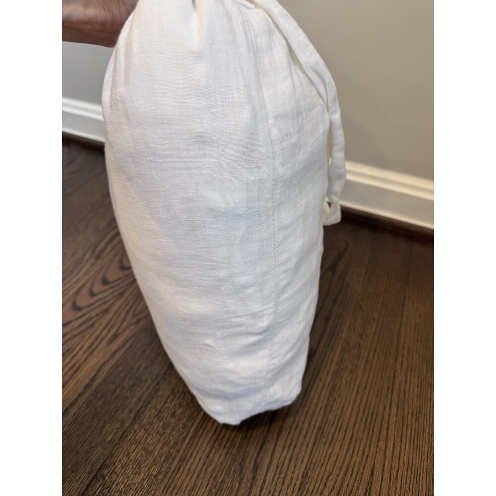 Nordstrom 100% Linen Queen White Duvet Cover & 2 Sham Set NEW - Picture 4 of 9